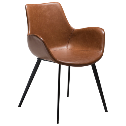 [var:Bezug=Vintage hellbraunes Kunstleder mit schwarzen Beinen] HYPE Sessel