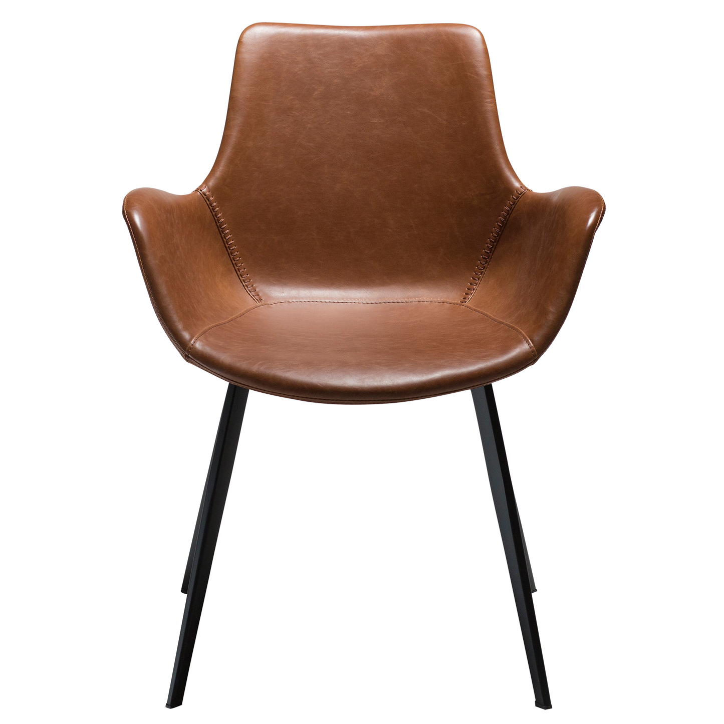 [var:Bezug=Vintage hellbraunes Kunstleder mit schwarzen Beinen] HYPE Sessel