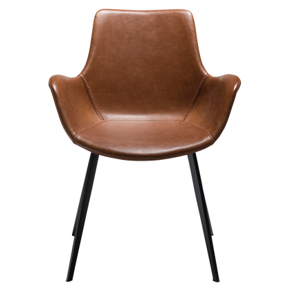 [var:Bezug=Vintage hellbraunes Kunstleder mit schwarzen Beinen] HYPE Sessel