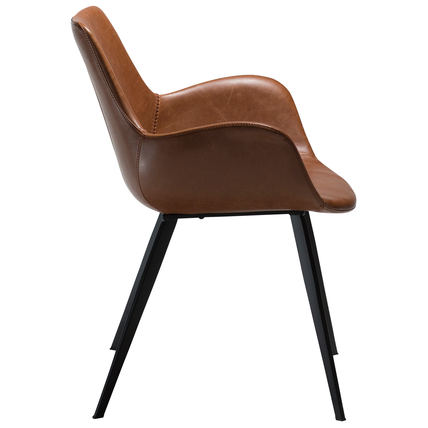 [var:Bezug=Vintage hellbraunes Kunstleder mit schwarzen Beinen] HYPE Sessel