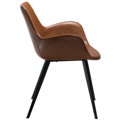 [var:Bezug=Vintage hellbraunes Kunstleder mit schwarzen Beinen] HYPE Sessel