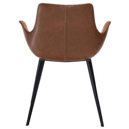 [var:Bezug=Vintage hellbraunes Kunstleder mit schwarzen Beinen] HYPE Sessel