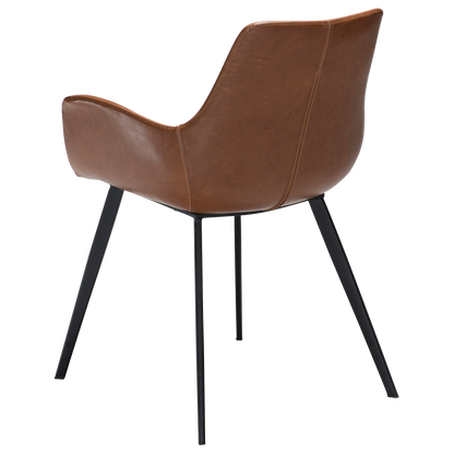 [var:Bezug=Vintage hellbraunes Kunstleder mit schwarzen Beinen] HYPE Sessel