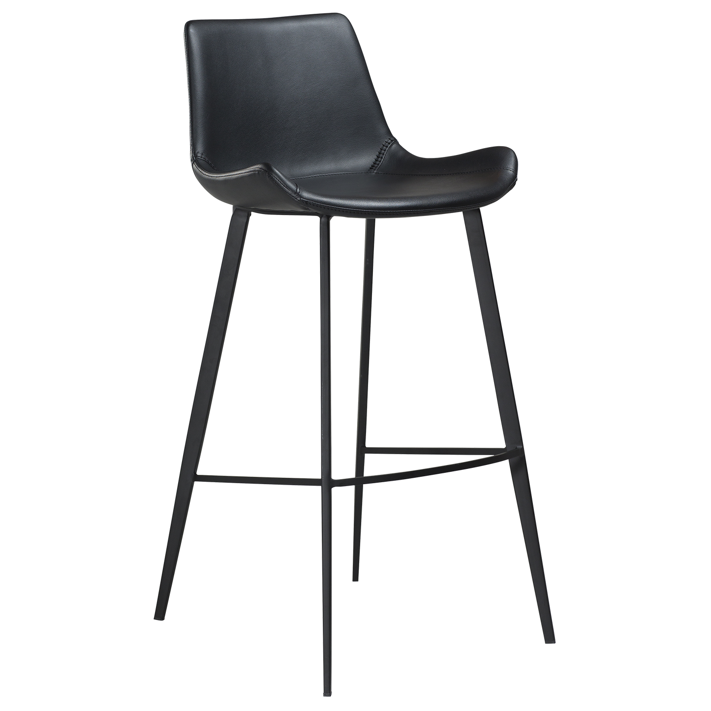 [var:Bezug=Schwarzes Kunstleder mit schwarzen Beinen] HYPE Barhocker