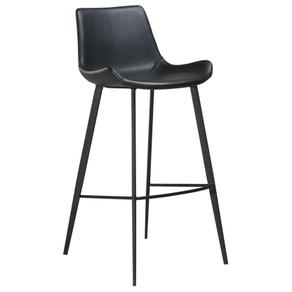 [var:Bezug=Schwarzes Kunstleder mit schwarzen Beinen] HYPE Barhocker