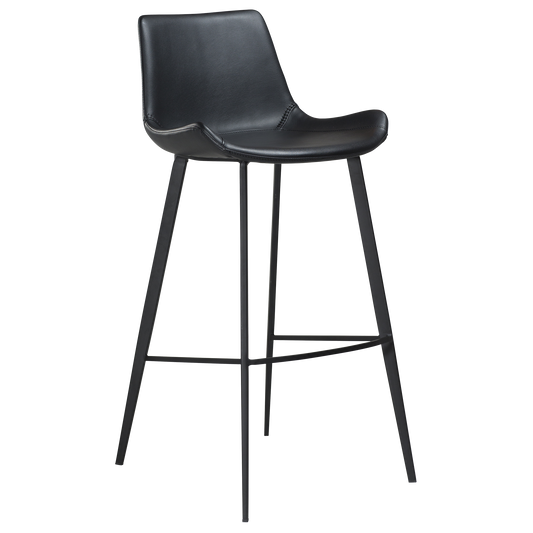 [var:Bezug=Schwarzes Kunstleder mit schwarzen Beinen] HYPE Barhocker