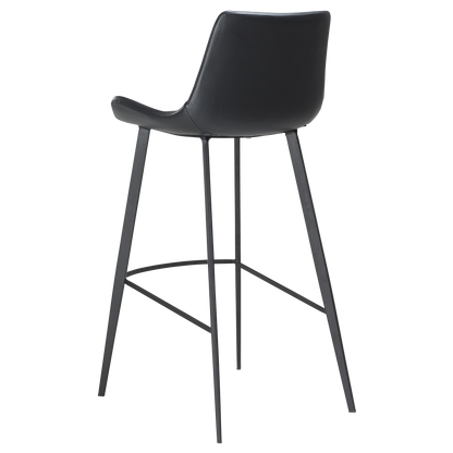 [var:Bezug=Schwarzes Kunstleder mit schwarzen Beinen] HYPE Barhocker