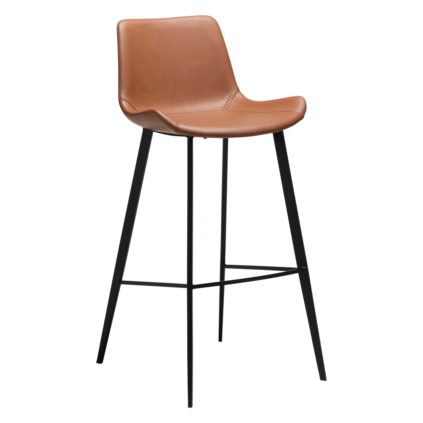 [var:Bezug=Kognak Kunstleder mit schwarzen Metallbeinen] HYPE Barhocker