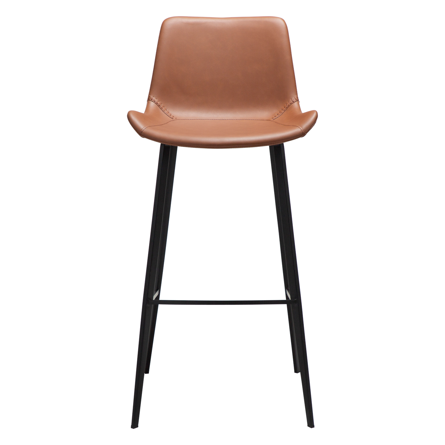 [var:Bezug=Kognak Kunstleder mit schwarzen Metallbeinen] HYPE Barhocker