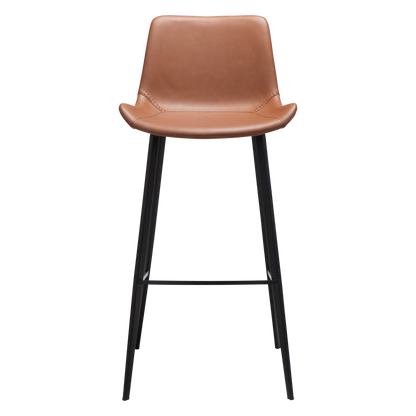 [var:Bezug=Kognak Kunstleder mit schwarzen Metallbeinen] HYPE Barhocker