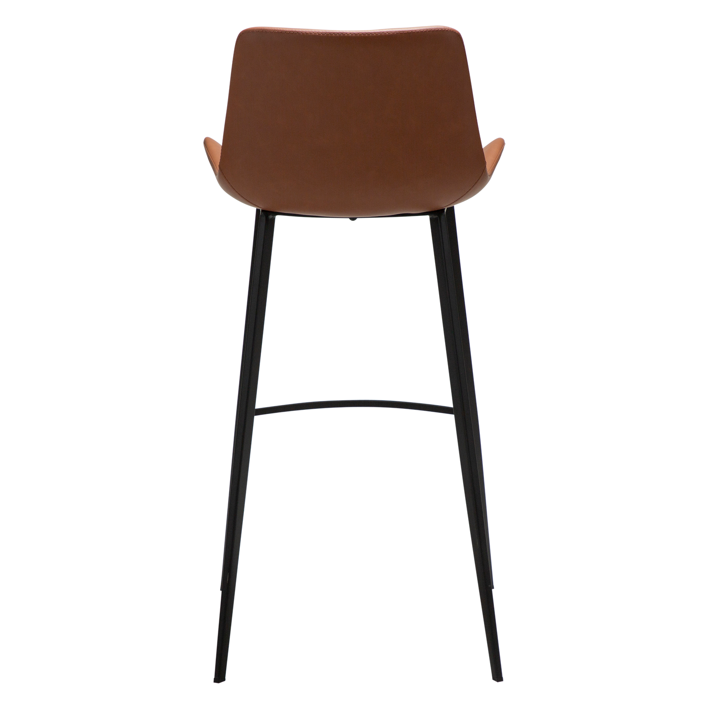 [var:Bezug=Kognak Kunstleder mit schwarzen Metallbeinen] HYPE Barhocker