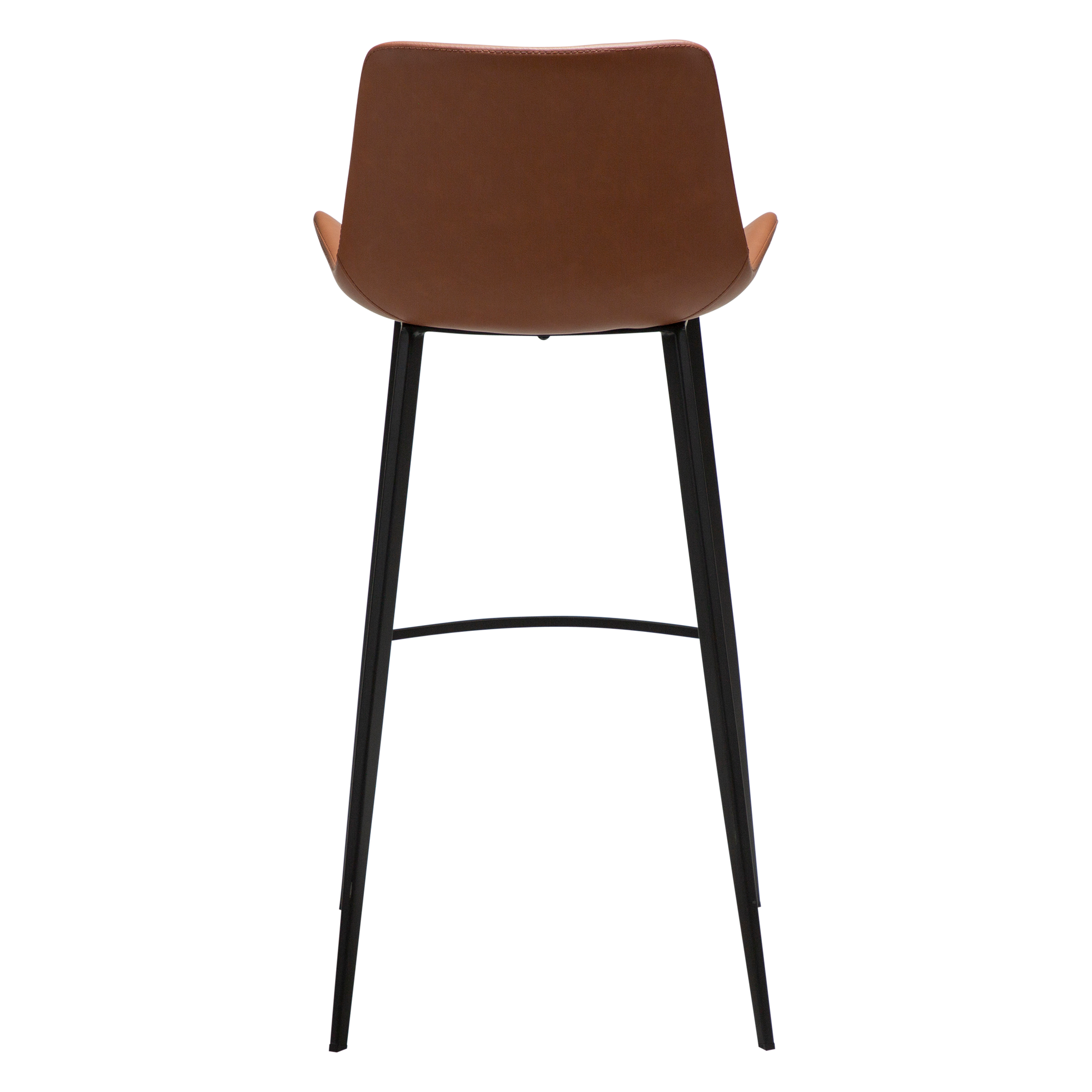 [var:Bezug=Kognak Kunstleder mit schwarzen Metallbeinen] HYPE Barhocker