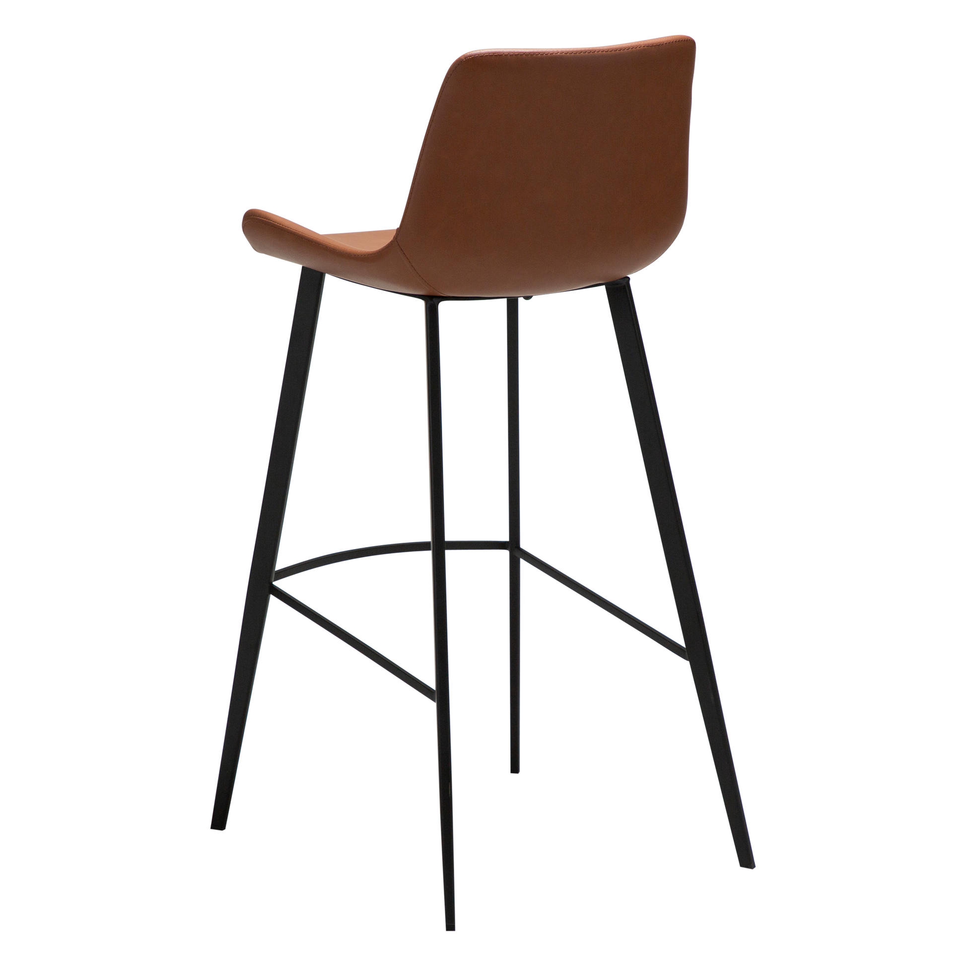 [var:Bezug=Kognak Kunstleder mit schwarzen Metallbeinen] HYPE Barhocker