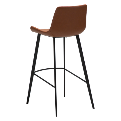 [var:Bezug=Kognak Kunstleder mit schwarzen Metallbeinen] HYPE Barhocker