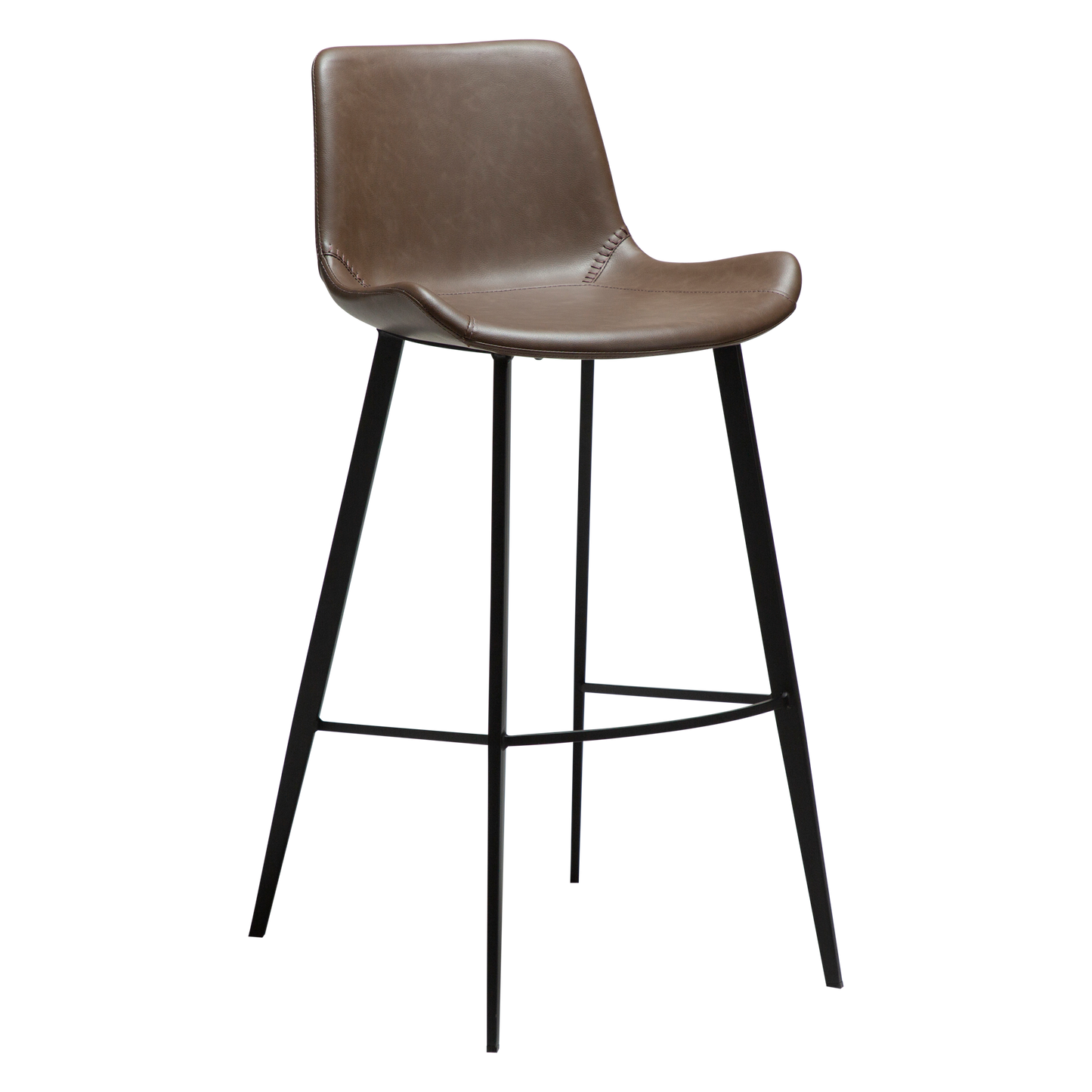 [var:Bezug=Hauptbraun Kunstleder mit schwarzen Metallbeinen] HYPE Barhocker