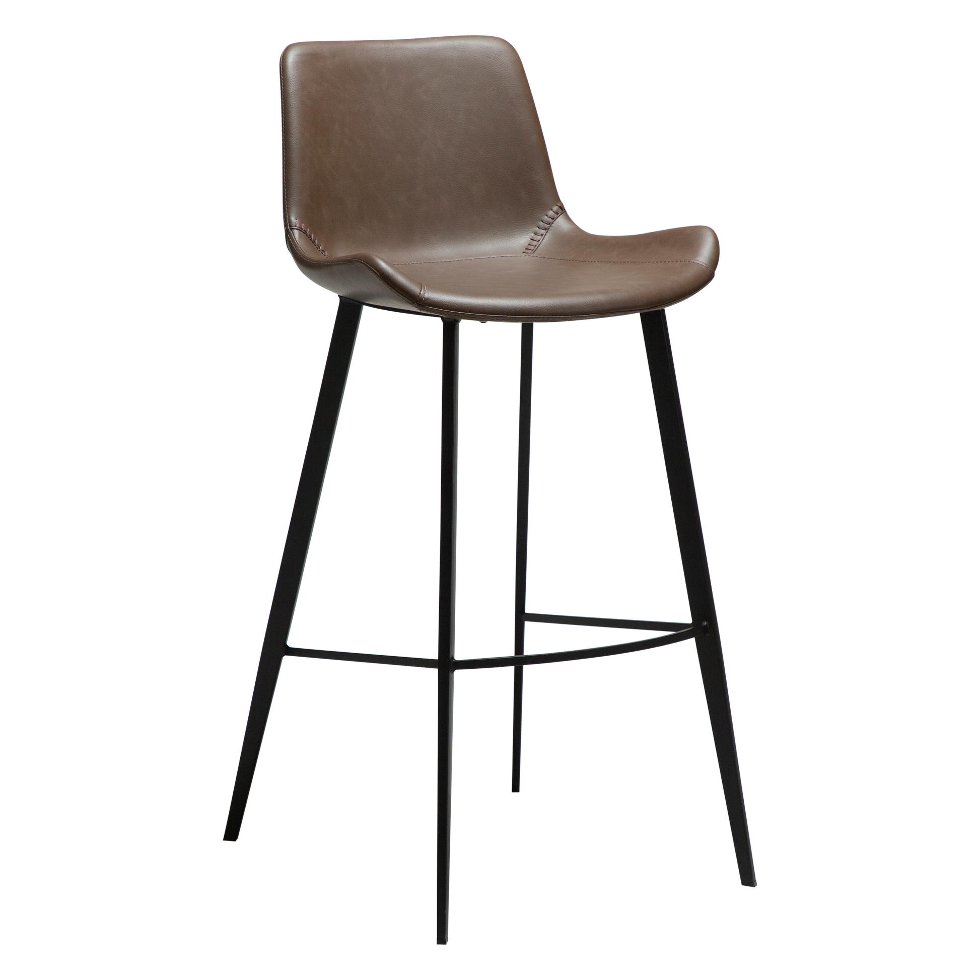 [var:Bezug=Hauptbraun Kunstleder mit schwarzen Metallbeinen] HYPE Barhocker