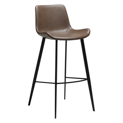 [var:Bezug=Hauptbraun Kunstleder mit schwarzen Metallbeinen] HYPE Barhocker
