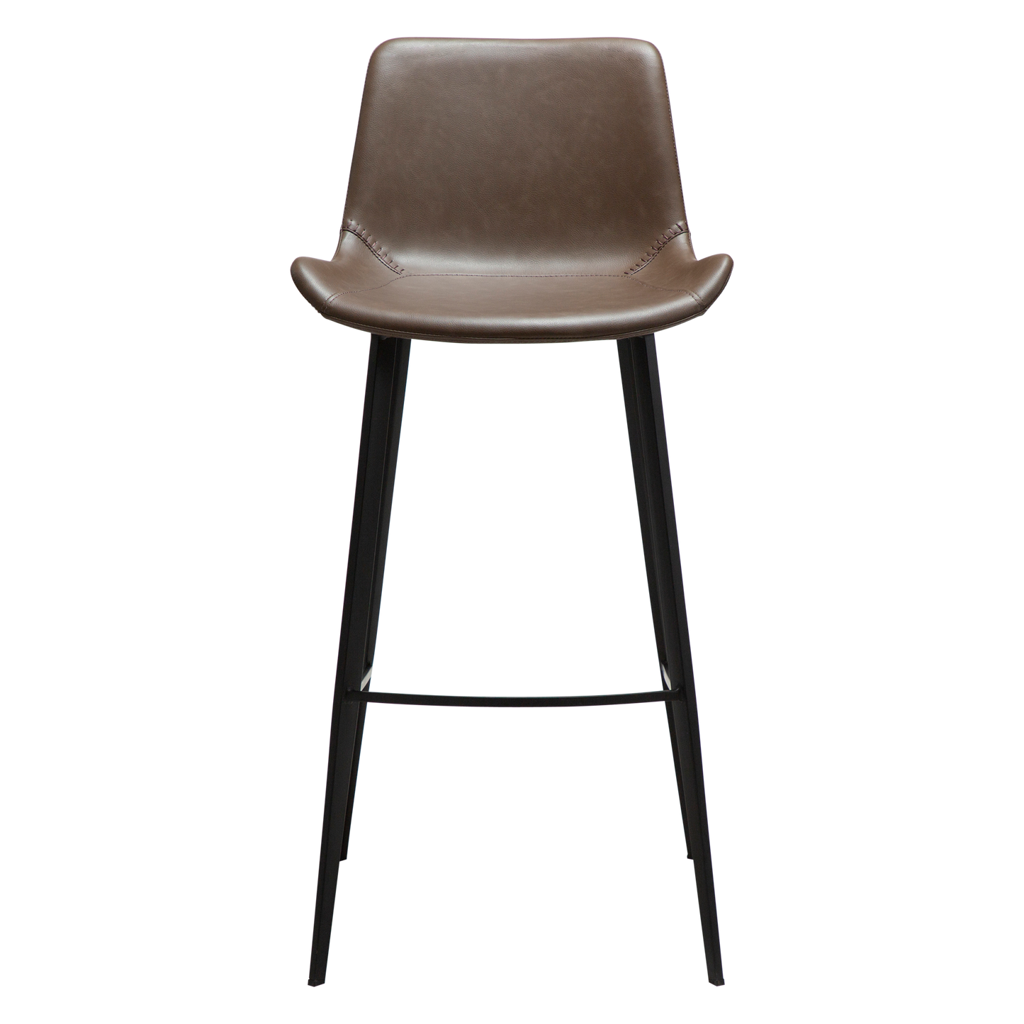 [var:Bezug=Hauptbraun Kunstleder mit schwarzen Metallbeinen] HYPE Barhocker