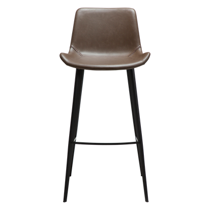 [var:Bezug=Hauptbraun Kunstleder mit schwarzen Metallbeinen] HYPE Barhocker