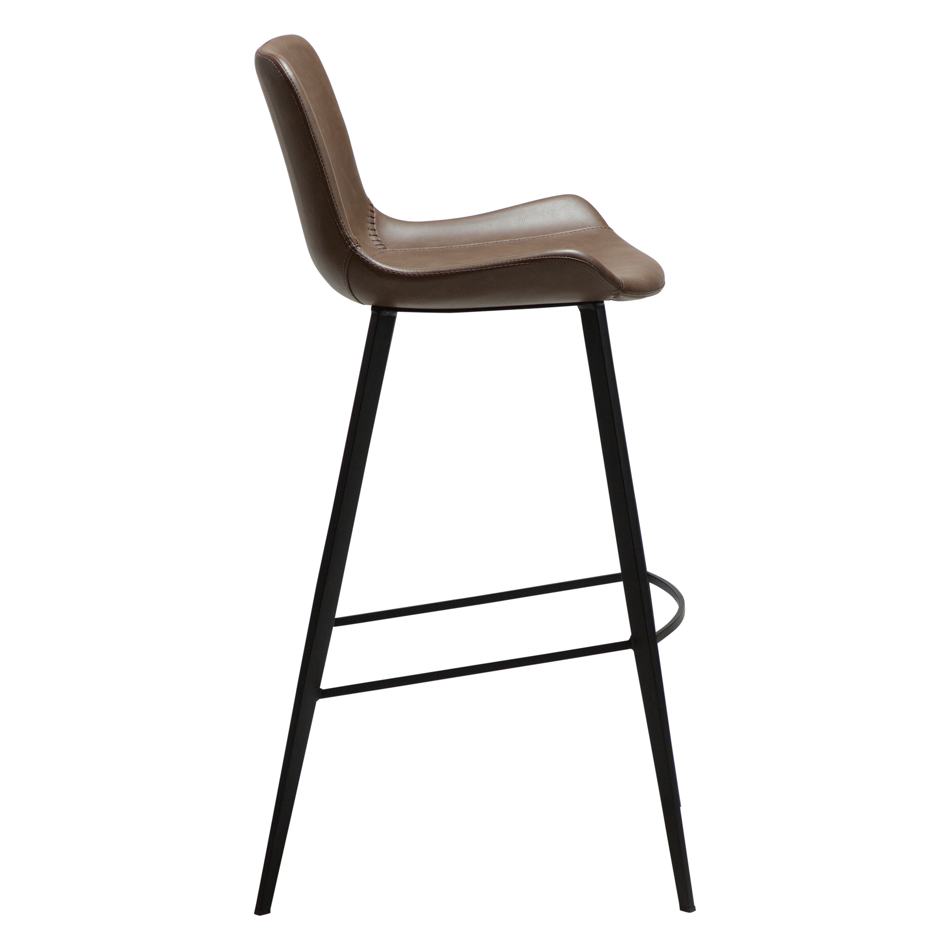 [var:Bezug=Hauptbraun Kunstleder mit schwarzen Metallbeinen] HYPE Barhocker