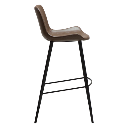 [var:Bezug=Hauptbraun Kunstleder mit schwarzen Metallbeinen] HYPE Barhocker
