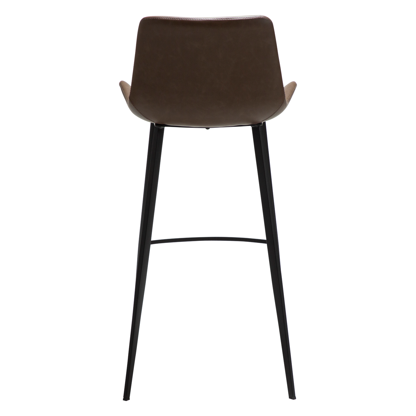 [var:Bezug=Hauptbraun Kunstleder mit schwarzen Metallbeinen] HYPE Barhocker