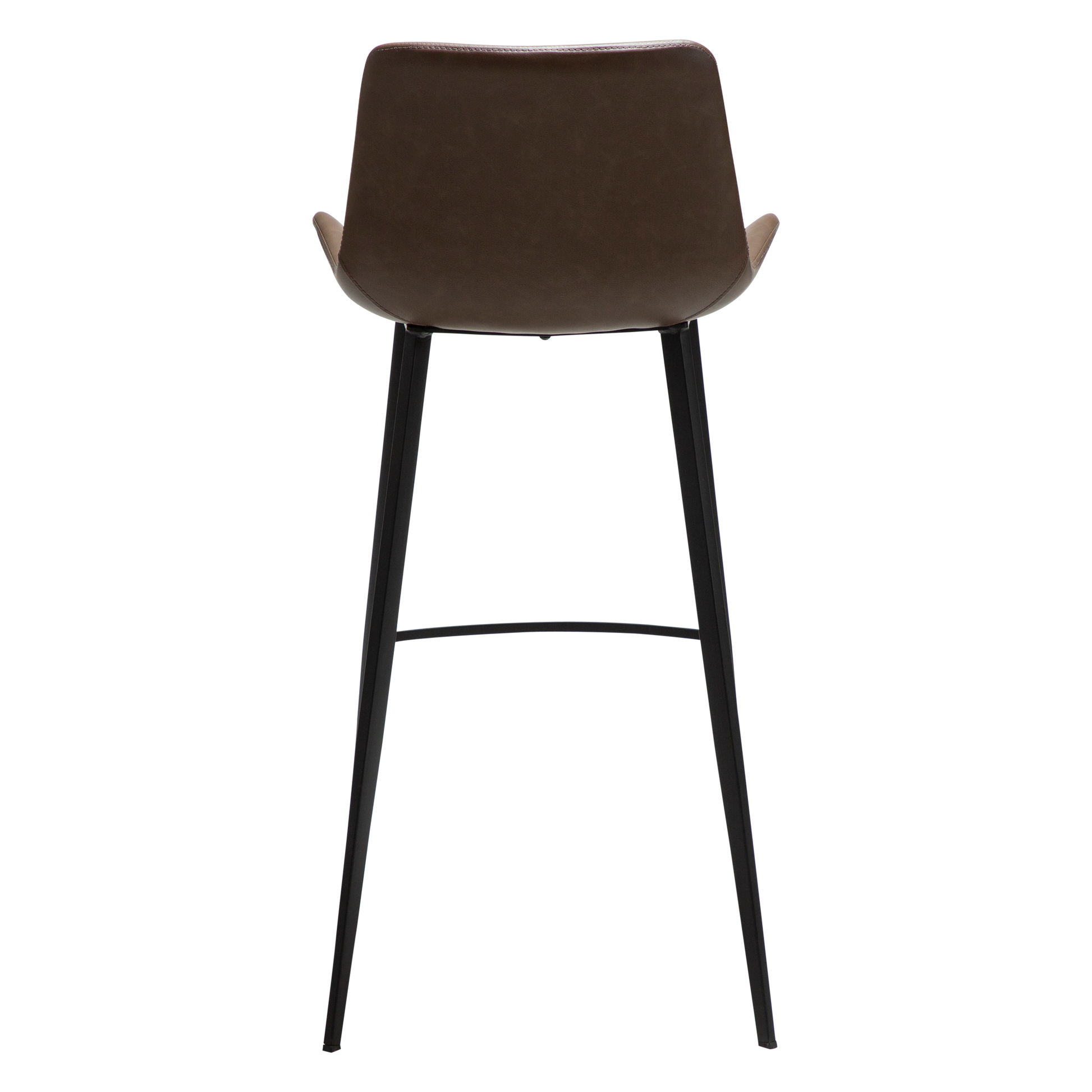 [var:Bezug=Hauptbraun Kunstleder mit schwarzen Metallbeinen] HYPE Barhocker