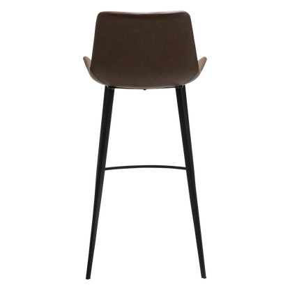 [var:Bezug=Hauptbraun Kunstleder mit schwarzen Metallbeinen] HYPE Barhocker