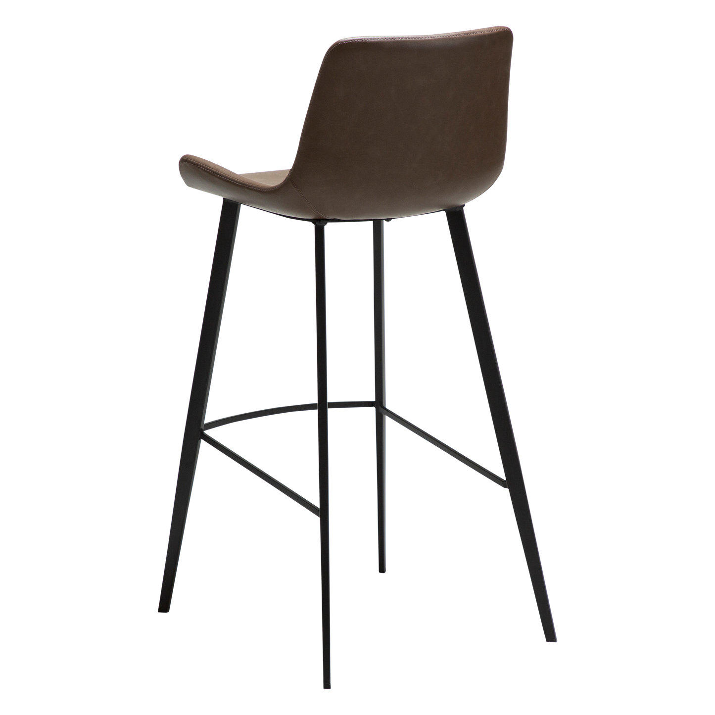 [var:Bezug=Hauptbraun Kunstleder mit schwarzen Metallbeinen] HYPE Barhocker