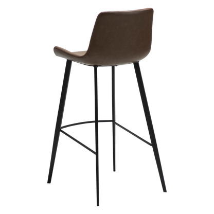 [var:Bezug=Hauptbraun Kunstleder mit schwarzen Metallbeinen] HYPE Barhocker