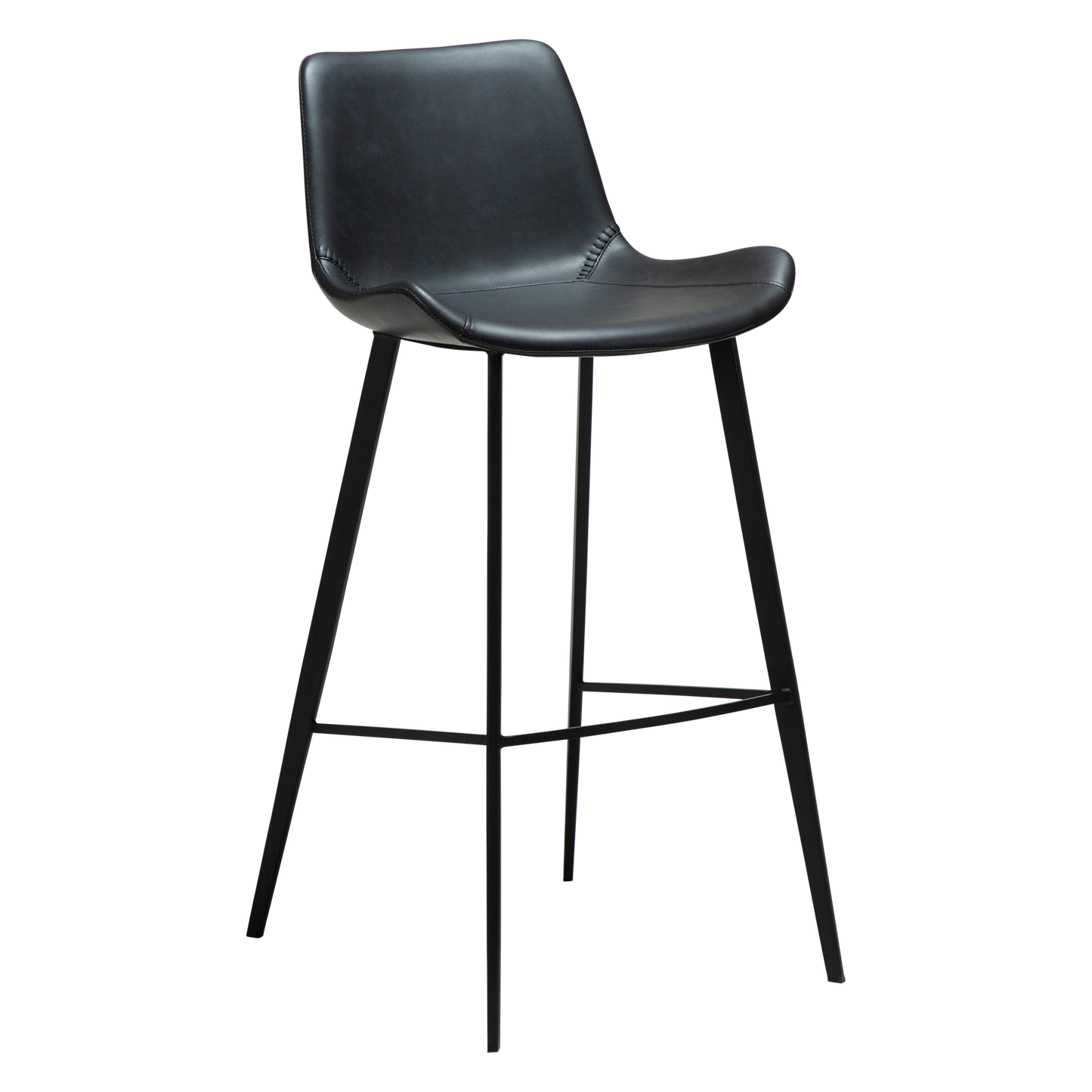 [var:Bezug=Raben Schwarz Kunstleder mit schwarzen Metallbeinen] HYPE Barhocker