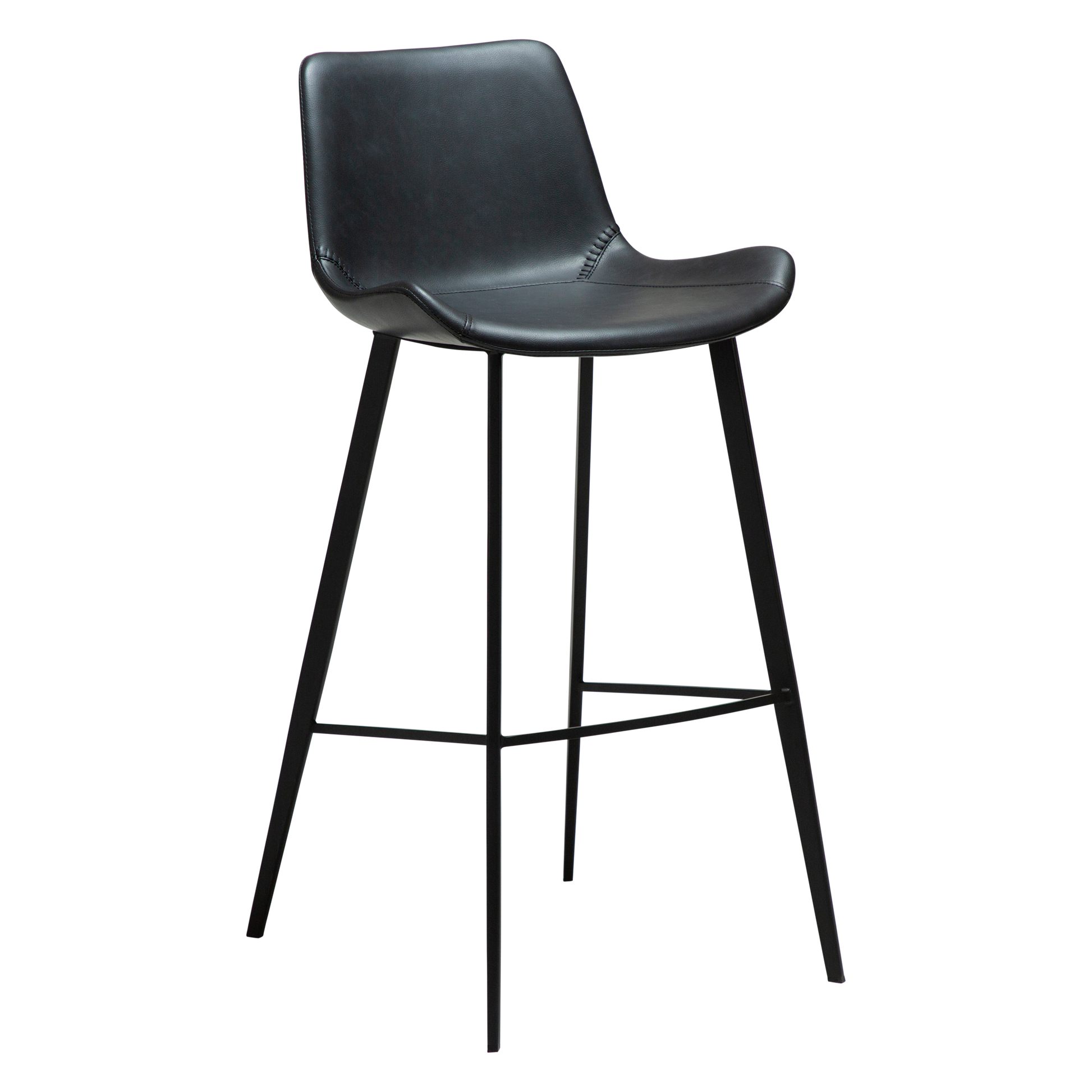 [var:Bezug=Raben Schwarz Kunstleder mit schwarzen Metallbeinen] HYPE Barhocker