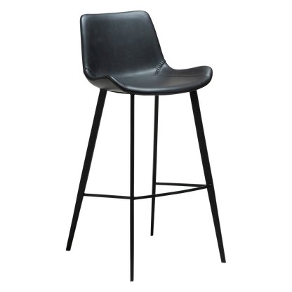[var:Bezug=Raben Schwarz Kunstleder mit schwarzen Metallbeinen] HYPE Barhocker