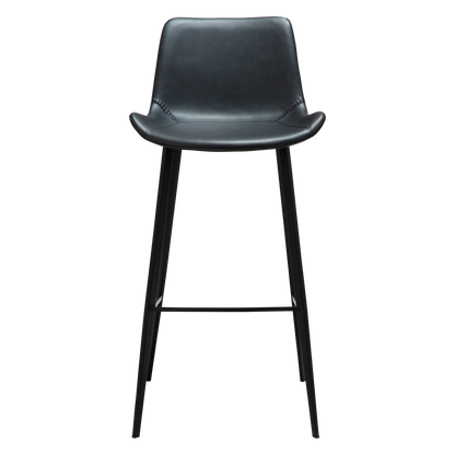 [var:Bezug=Raben Schwarz Kunstleder mit schwarzen Metallbeinen] HYPE Barhocker
