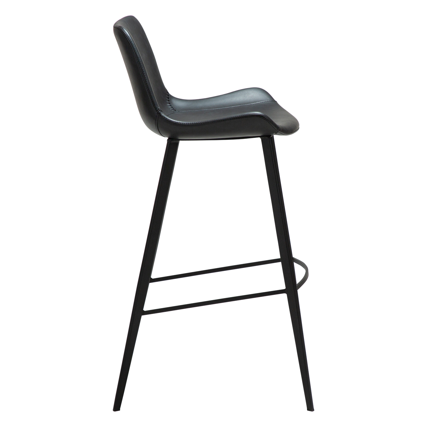 [var:Bezug=Raben Schwarz Kunstleder mit schwarzen Metallbeinen] HYPE Barhocker
