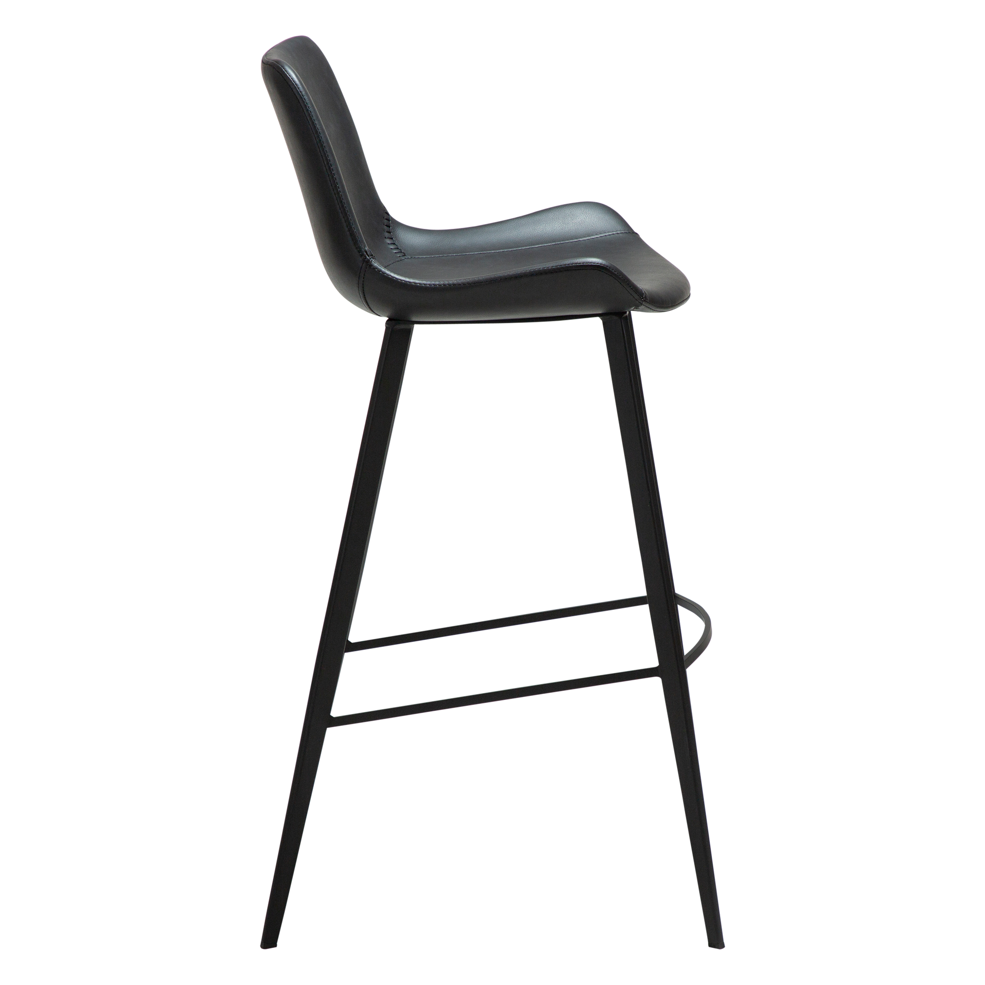 [var:Bezug=Raben Schwarz Kunstleder mit schwarzen Metallbeinen] HYPE Barhocker