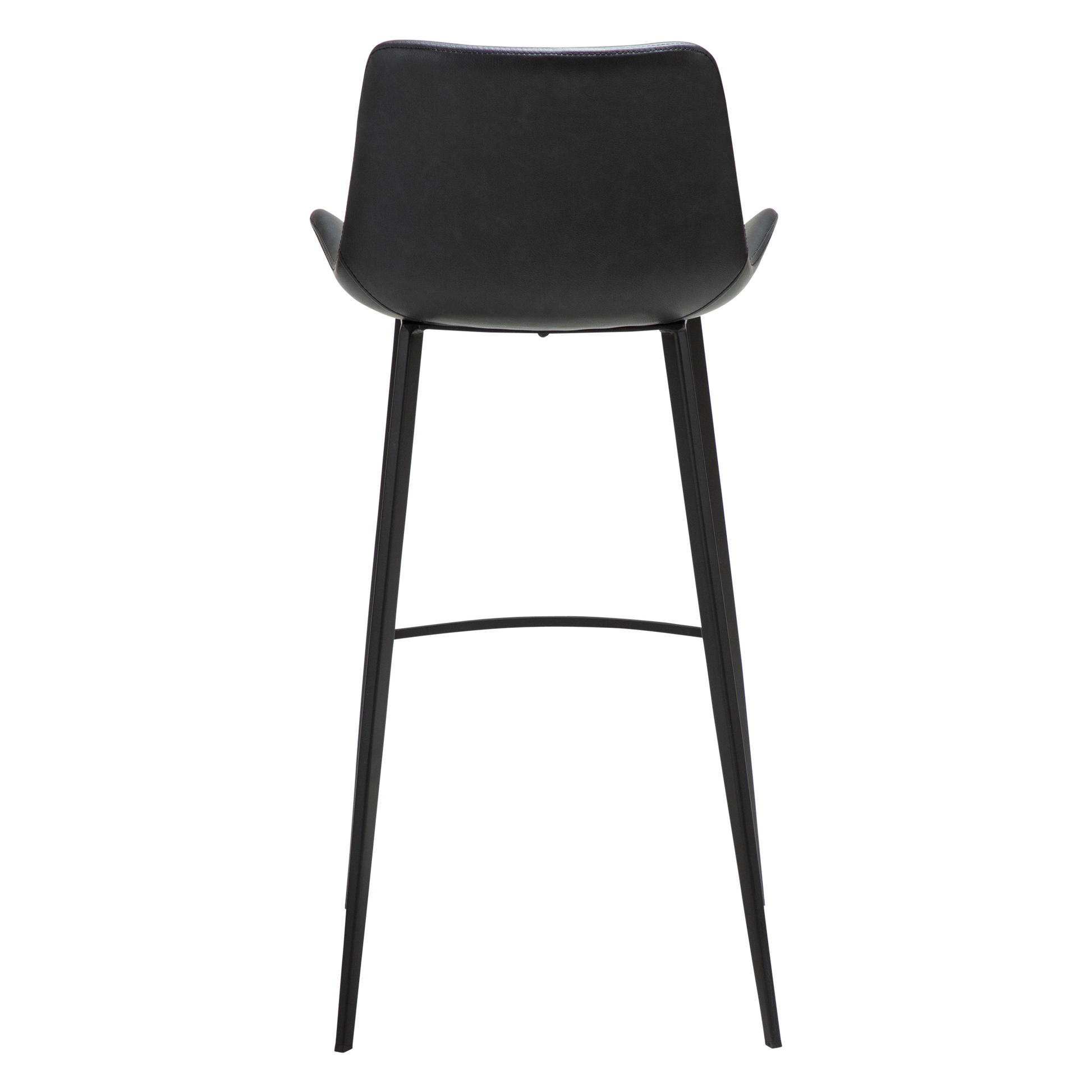 [var:Bezug=Raben Schwarz Kunstleder mit schwarzen Metallbeinen] HYPE Barhocker