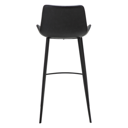 [var:Bezug=Raben Schwarz Kunstleder mit schwarzen Metallbeinen] HYPE Barhocker