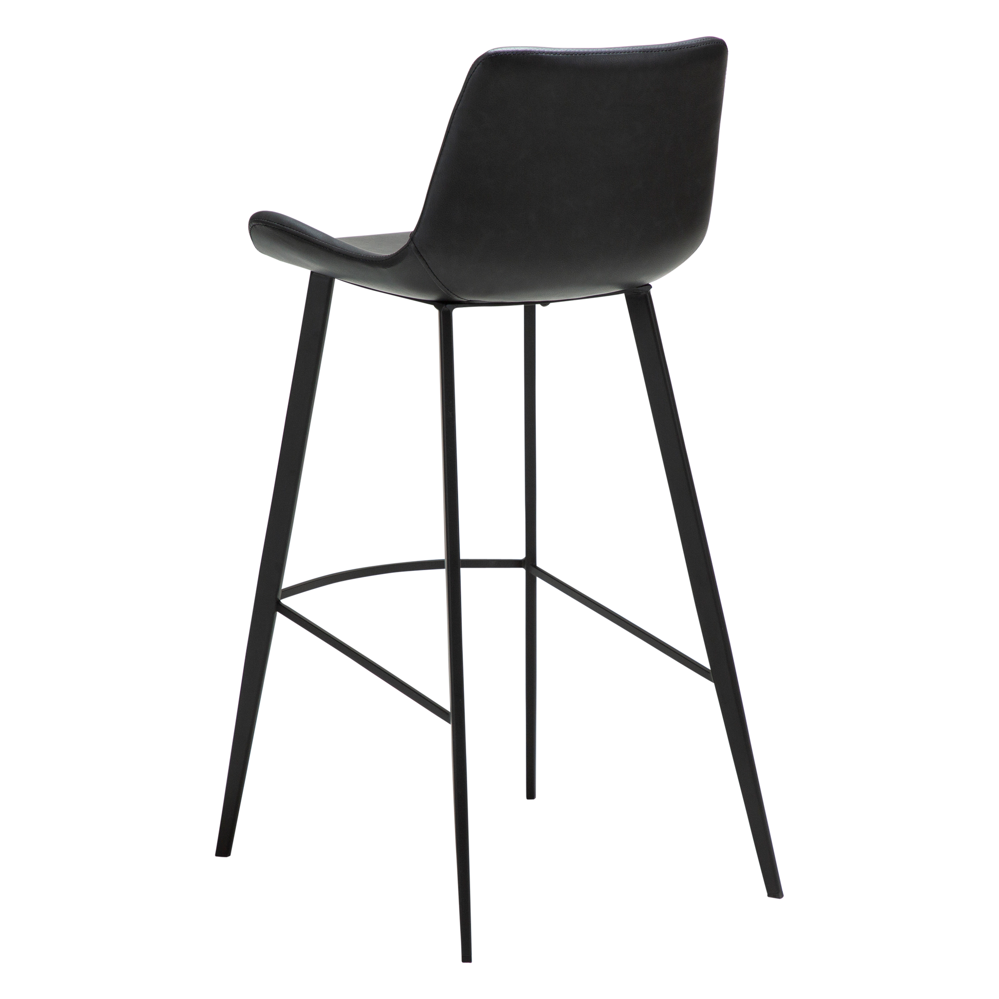 [var:Bezug=Raben Schwarz Kunstleder mit schwarzen Metallbeinen] HYPE Barhocker