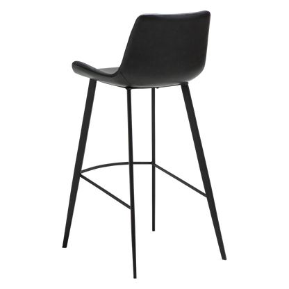 [var:Bezug=Raben Schwarz Kunstleder mit schwarzen Metallbeinen] HYPE Barhocker