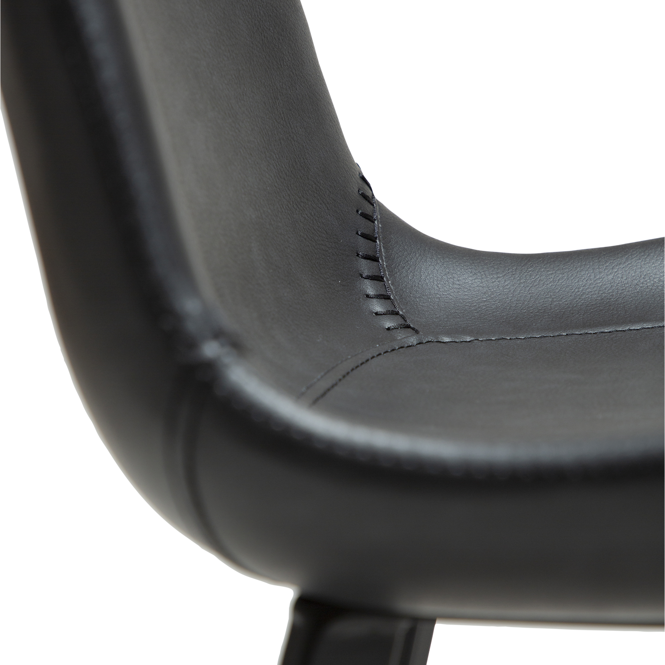 [var:Bezug=Raben Schwarz Kunstleder mit schwarzen Metallbeinen] HYPE Barhocker