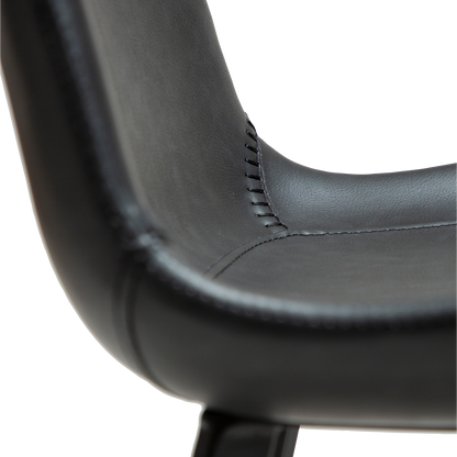 [var:Bezug=Raben Schwarz Kunstleder mit schwarzen Metallbeinen] HYPE Barhocker