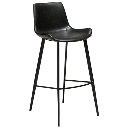 [var:Bezug=Vintage schwarzes Kunstleder mit schwarzen Beinen] HYPE Barhocker