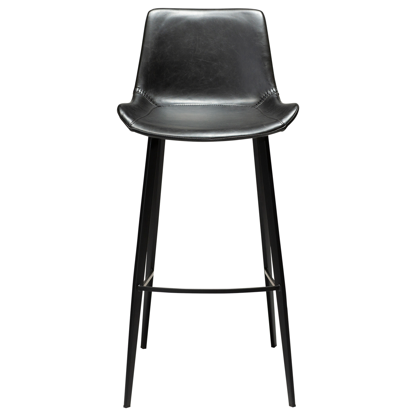 [var:Bezug=Vintage schwarzes Kunstleder mit schwarzen Beinen] HYPE Barhocker