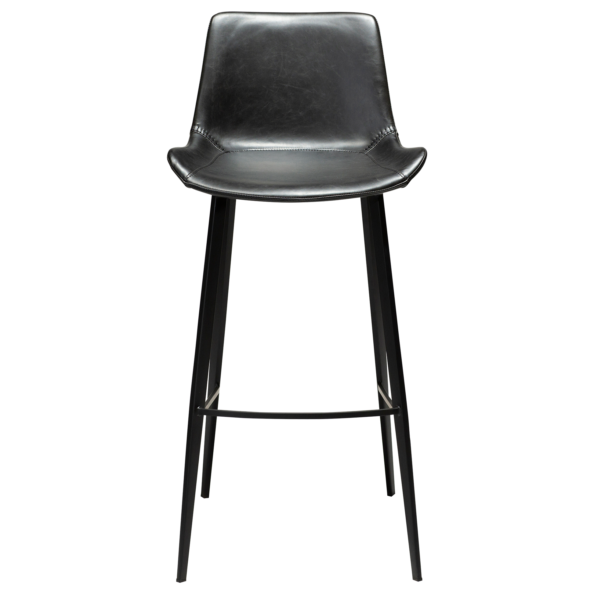 [var:Bezug=Vintage schwarzes Kunstleder mit schwarzen Beinen] HYPE Barhocker