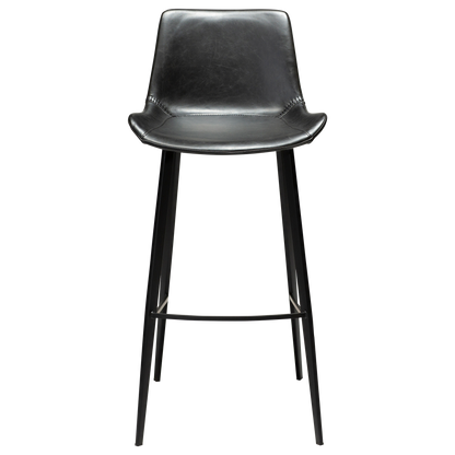 [var:Bezug=Vintage schwarzes Kunstleder mit schwarzen Beinen] HYPE Barhocker