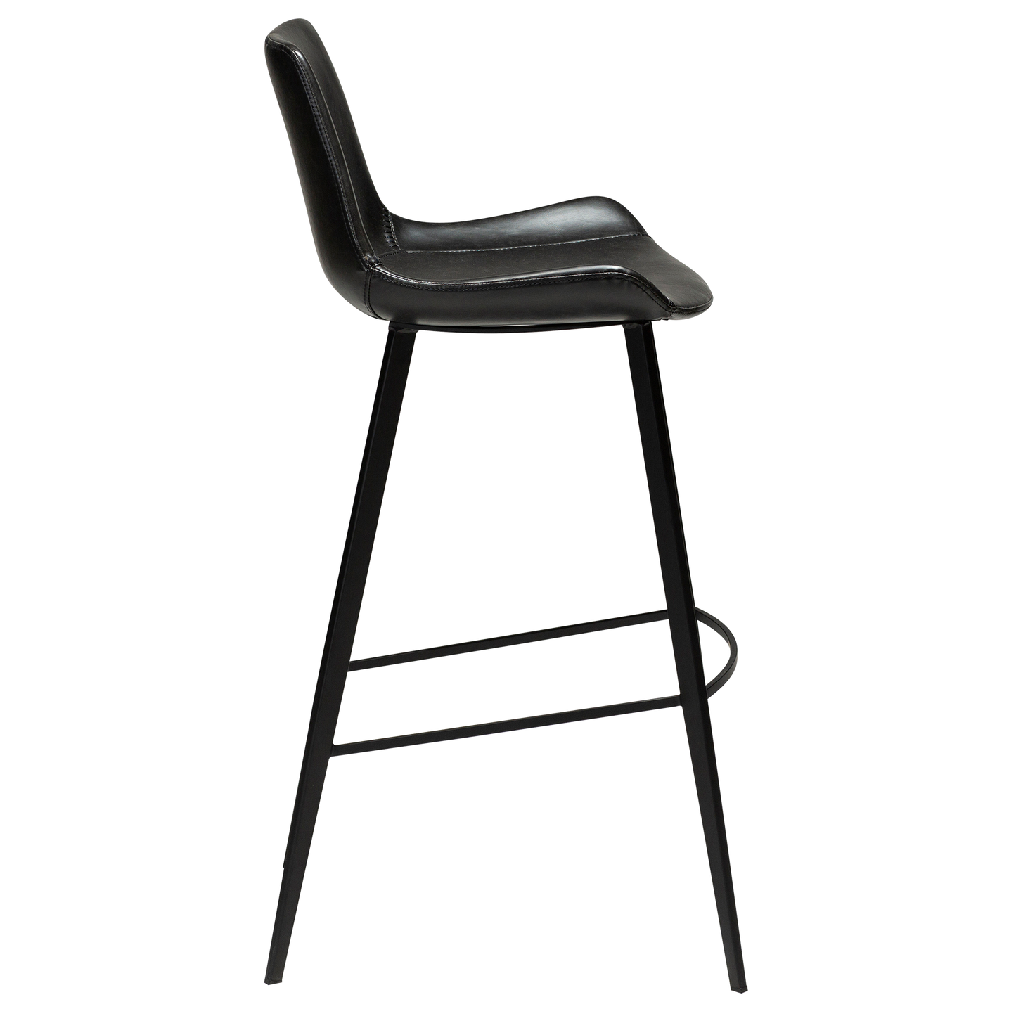 [var:Bezug=Vintage schwarzes Kunstleder mit schwarzen Beinen] HYPE Barhocker