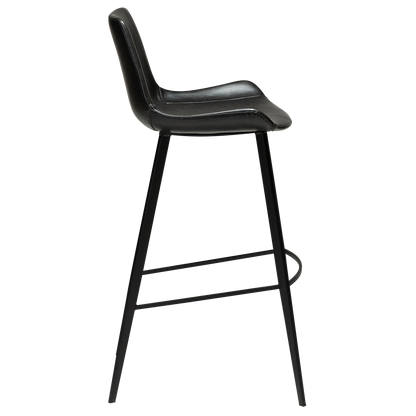 [var:Bezug=Vintage schwarzes Kunstleder mit schwarzen Beinen] HYPE Barhocker