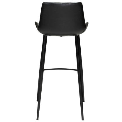 [var:Bezug=Vintage schwarzes Kunstleder mit schwarzen Beinen] HYPE Barhocker