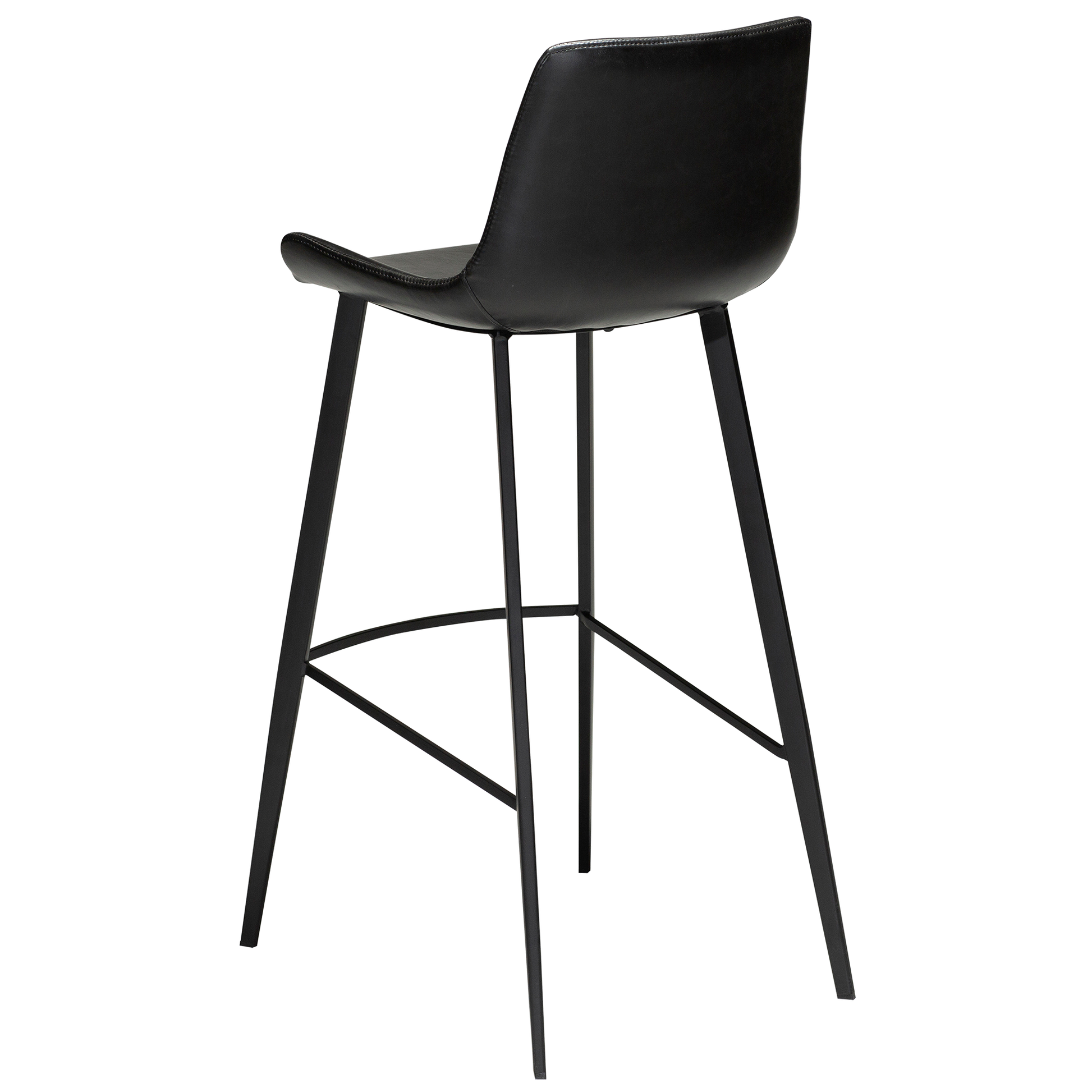 [var:Bezug=Vintage schwarzes Kunstleder mit schwarzen Beinen] HYPE Barhocker